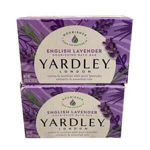 Yardley London English Lavender Soap Nourishing Bath Bar 4.25oz Lot of 2 NEW